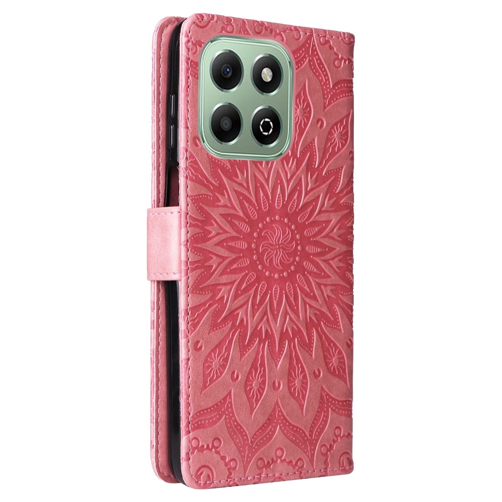 Napraforgó könyvtáska Honor X6b készülékhez - rózsaszín