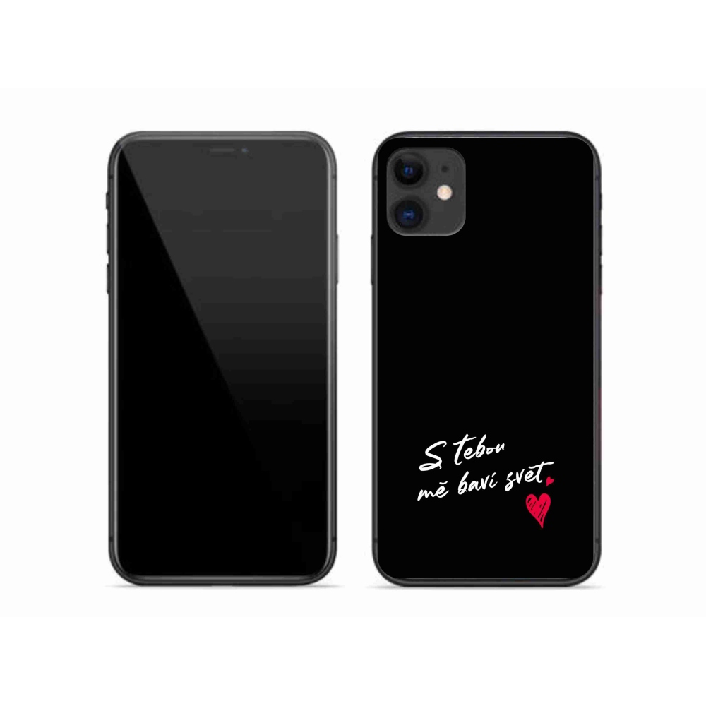 Gél borítás mmCase iPhone 11 készülékhez - szerelmes szöveg 1 fekete háttér