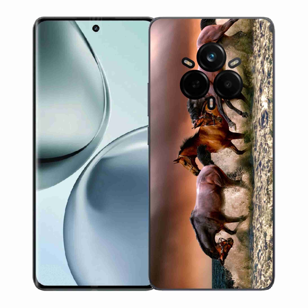 Zselés borítás mmCase a Realme 14 Pro+ 5G számára - lovak 1