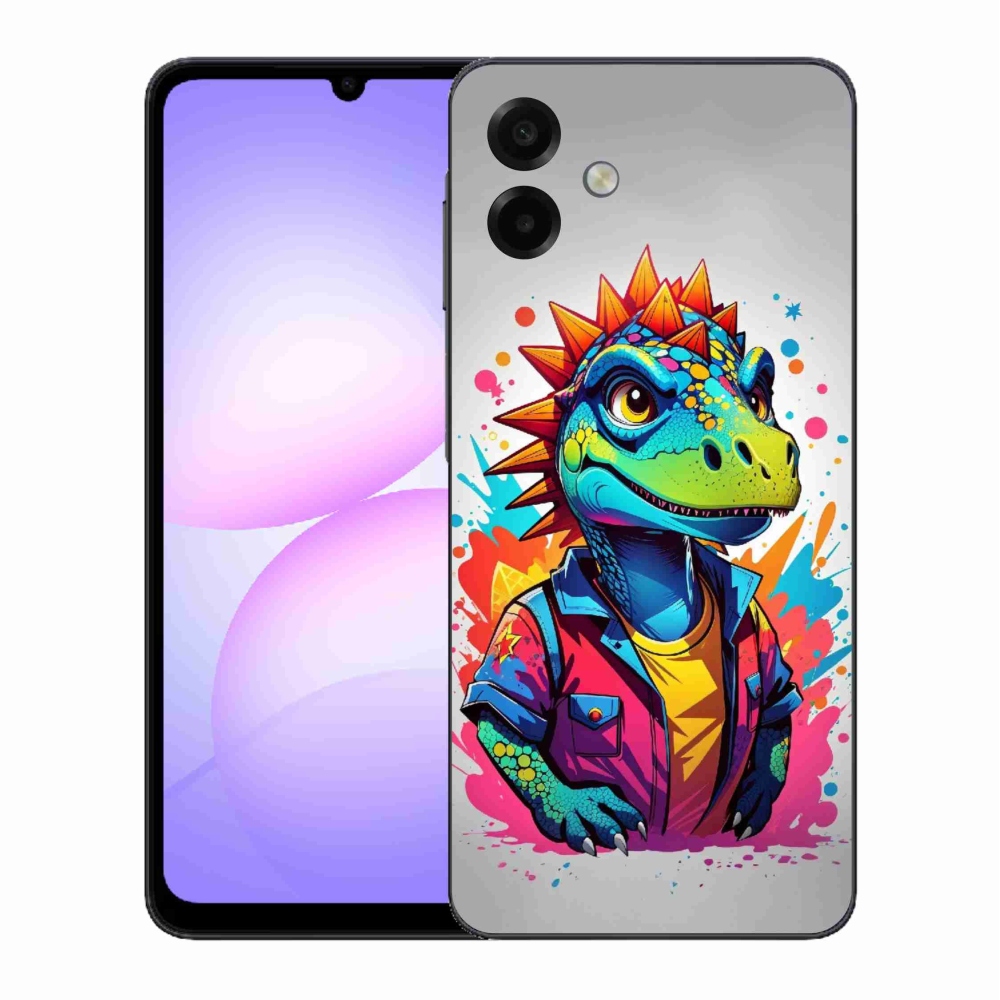 Zselés borítás mmCase Samsung Galaxy A07 4G - színes dinoszauruszhoz