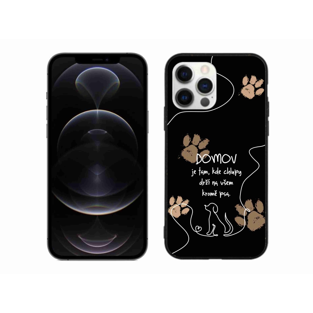 Zselés borítás mmCase iPhone 12 Pro Max készülékhez - kutya motívum fekete háttérrel