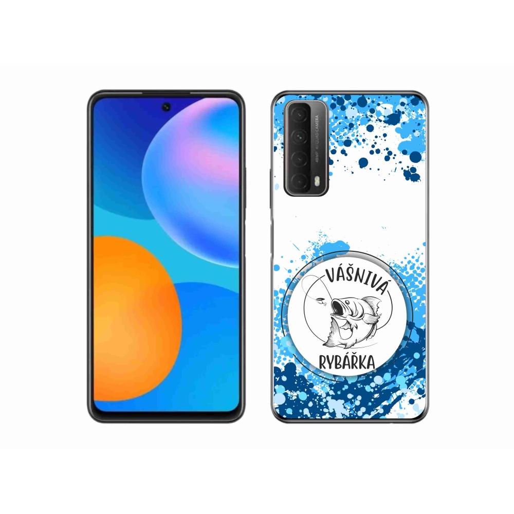 Gél borító mmCase a Huawei P Smart (2021) - szenvedélyes halásznő fehér háttérrel