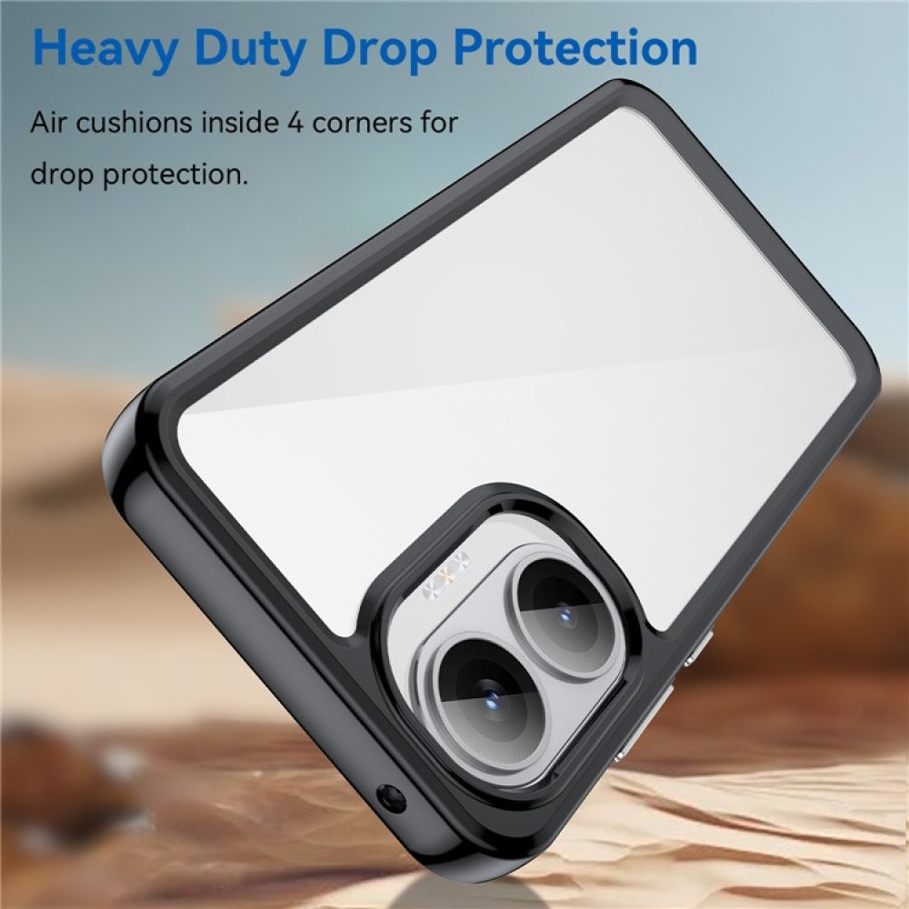 Gél tok fix hátlappal a Xiaomi Poco F7 5G készülékhez - fekete