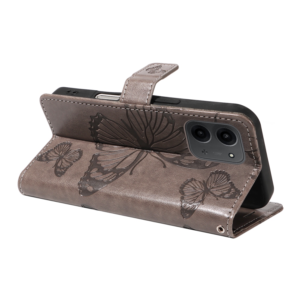 Nagy pillangó könyv tok Xiaomi Redmi 15C 4G/5G (173mm) - szürke