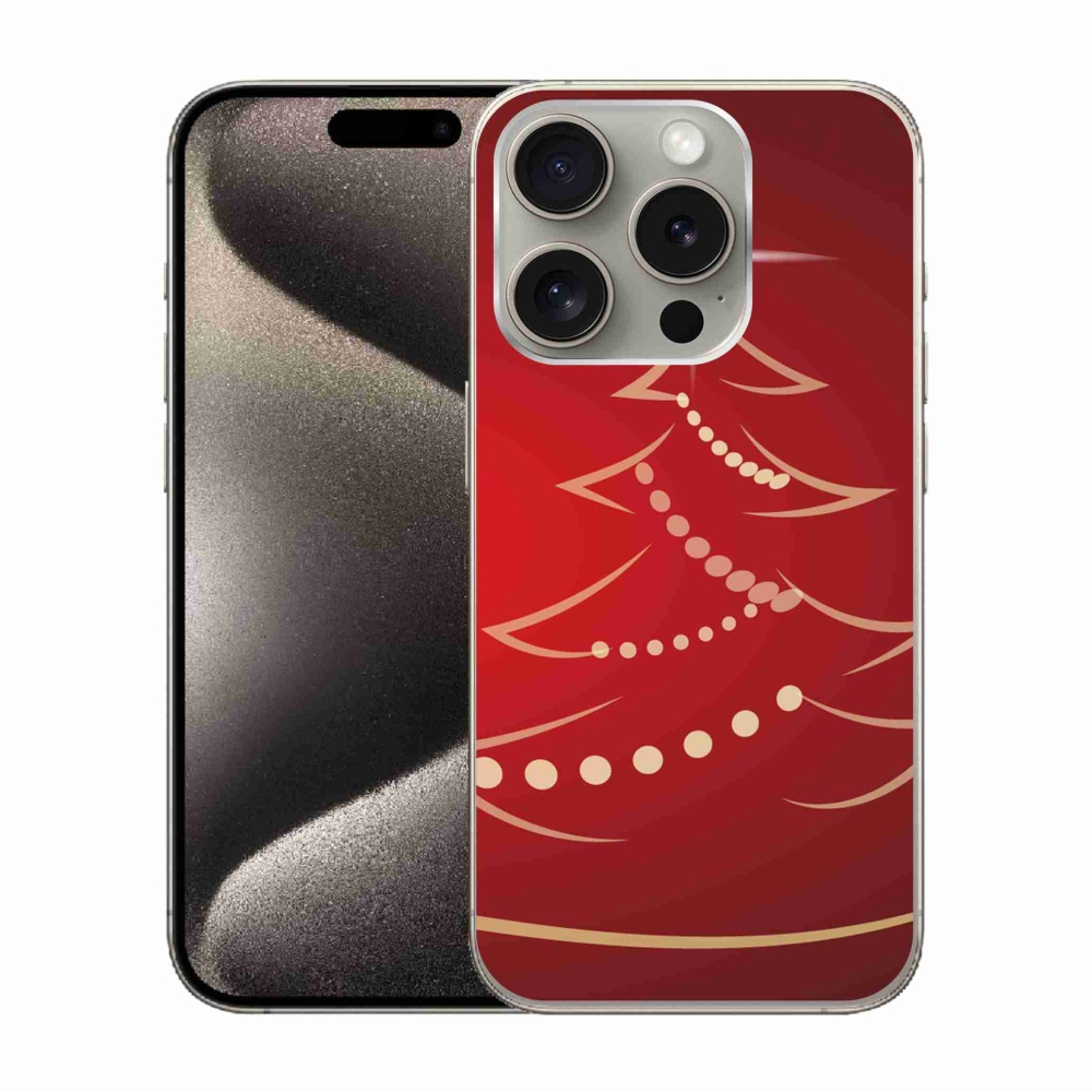 Gél borítás mmCase iPhone 15 Pro készülékhez - karácsonyfa karikatúra