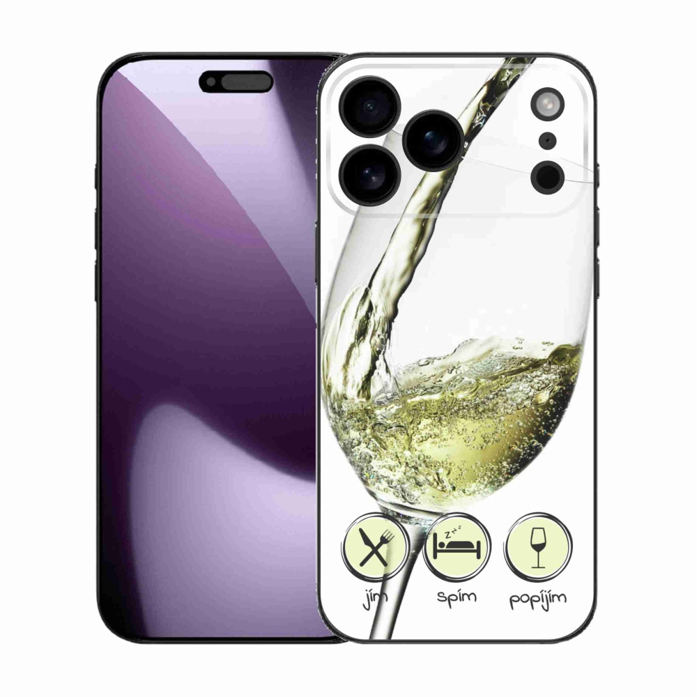 Zselés borítás mmCase iPhone 17 Pro Max készülékhez - borospohár fehér