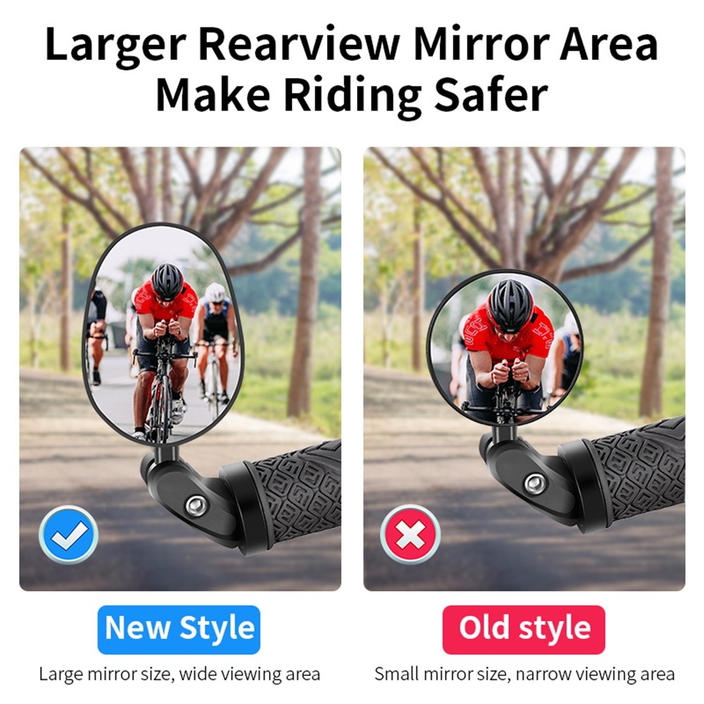 Állítható nagylátószögű kerékpártükör - fekete