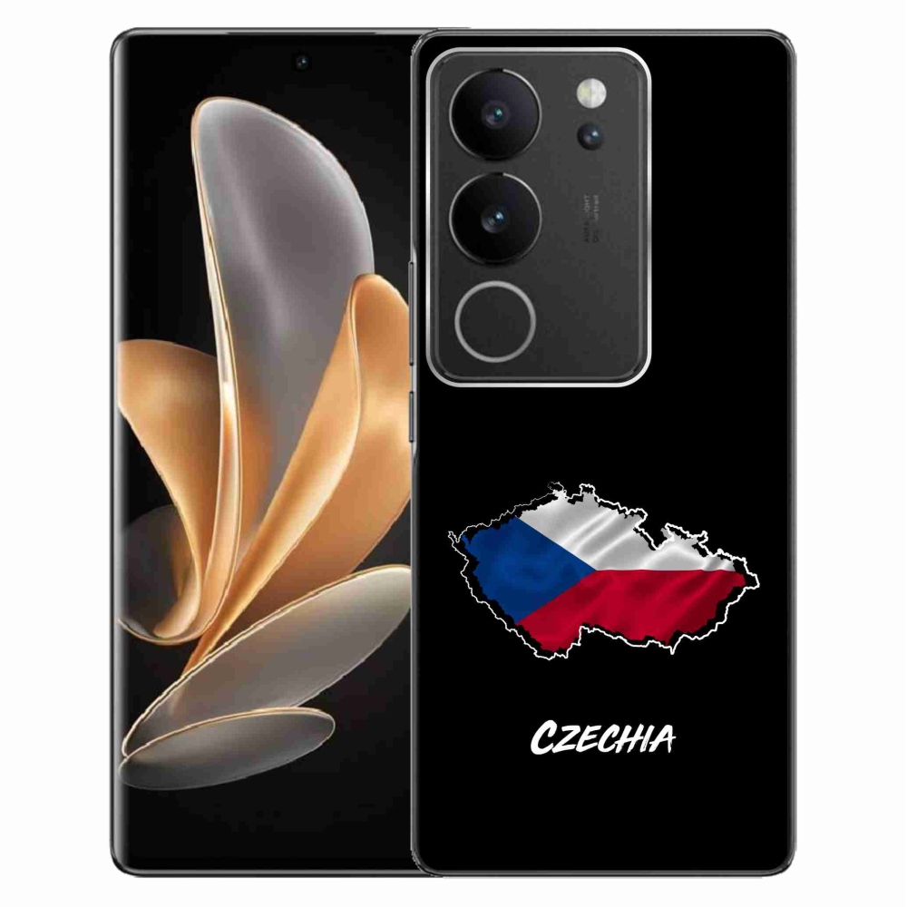 Gél borító mmCase a Vivo V29 5G - Csehország fekete háttérrel