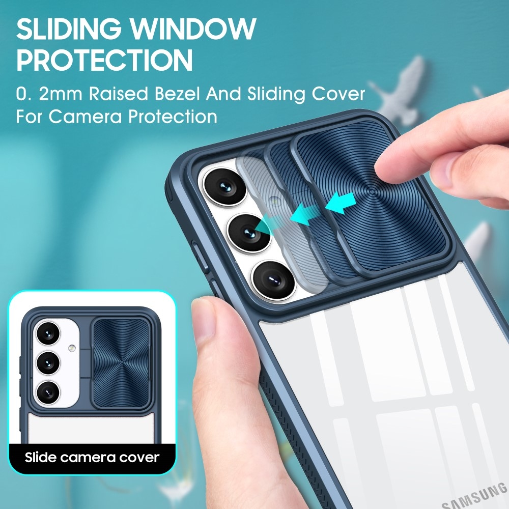 Tartós hátlapi borítás kamerafedéllel Samsung Galaxy S25+ készülékhez - kék