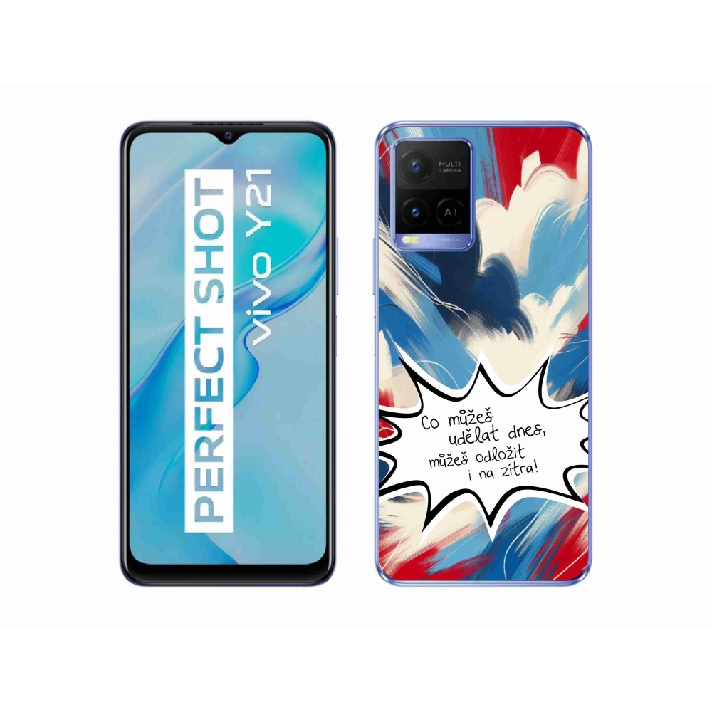 Gél borító mmCase a Vivo Y21/Y21s/Y33s készülékhez - vicces szöveg 9 fehér háttér