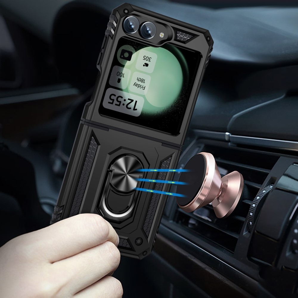 Gyűrűálló borítás Samsung Galaxy Z Flip6 5G készülékhez - fekete