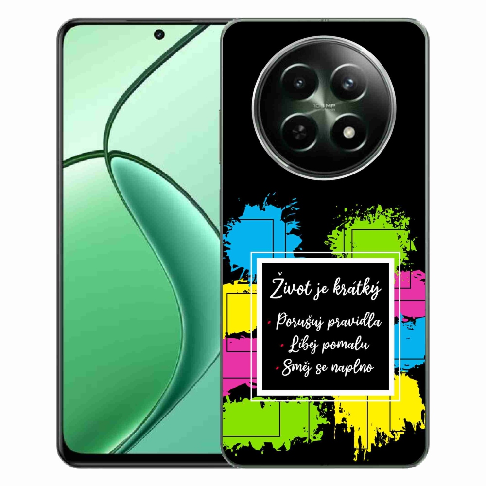 Gél borítás mmCase a Realme 12 5G/12x 5G - idézet 5 fekete háttérrel