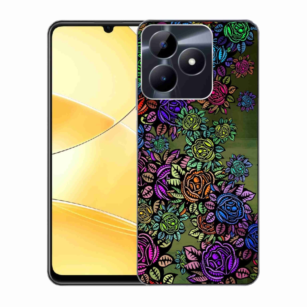 Zselés tok mmCase a Realme C51/C53 készülékhez - Virágok 6