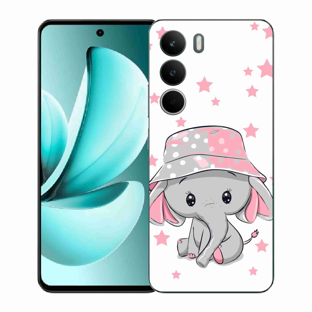 Gél borító mmCase a Realme C71 készülékhez - rózsaszín elefánt