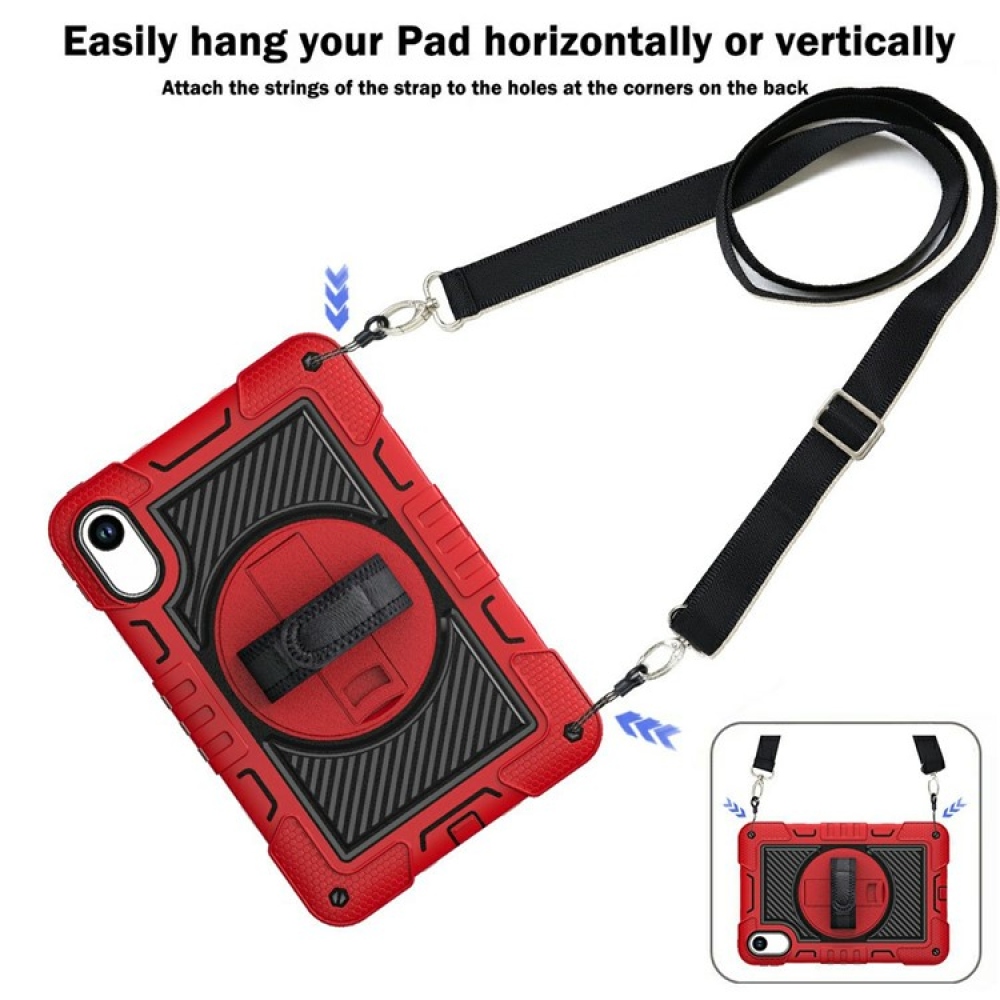 Strape tartós borító kézi markolattal és pánttal Xiaomi Redmi Pad 2 - piros/fekete