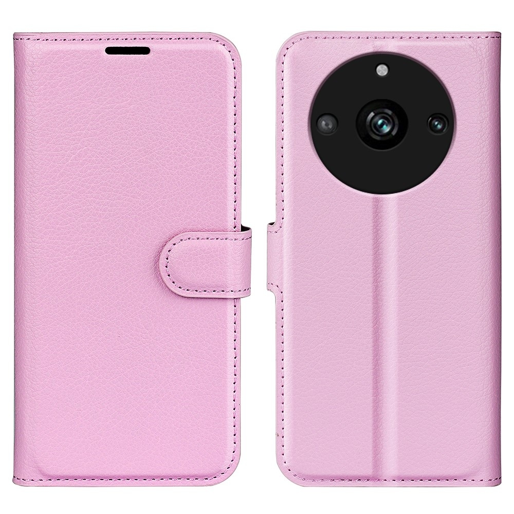 Litchi könyvtáska a Realme 11 Pro 5G/11 Pro+ 5G modellhez - rózsaszín