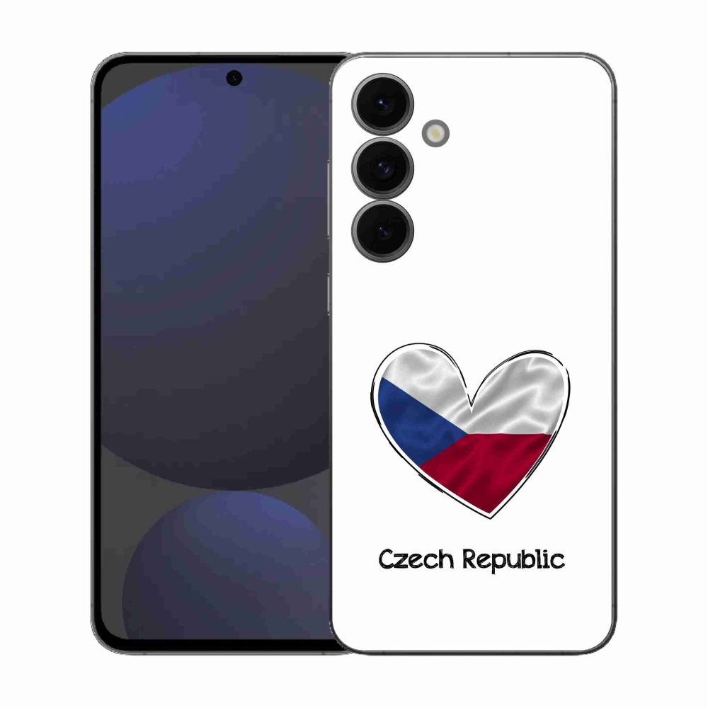 Zselés borítás mmCase Samsung Galaxy S25 FE - zászló szív fehér háttérrel