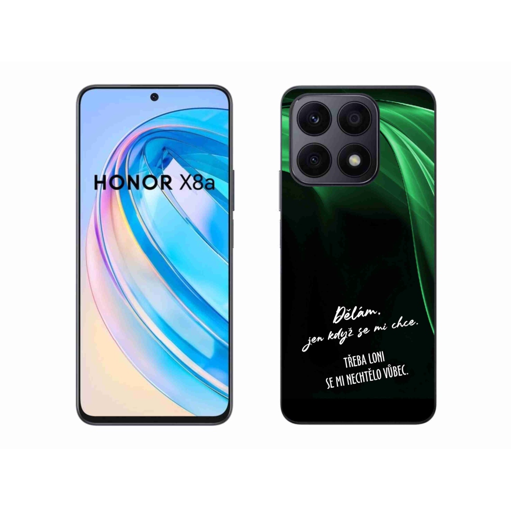 Zselés borító mmCase a Honor X8a készülékhez - vicces szöveg 12 fekete háttér