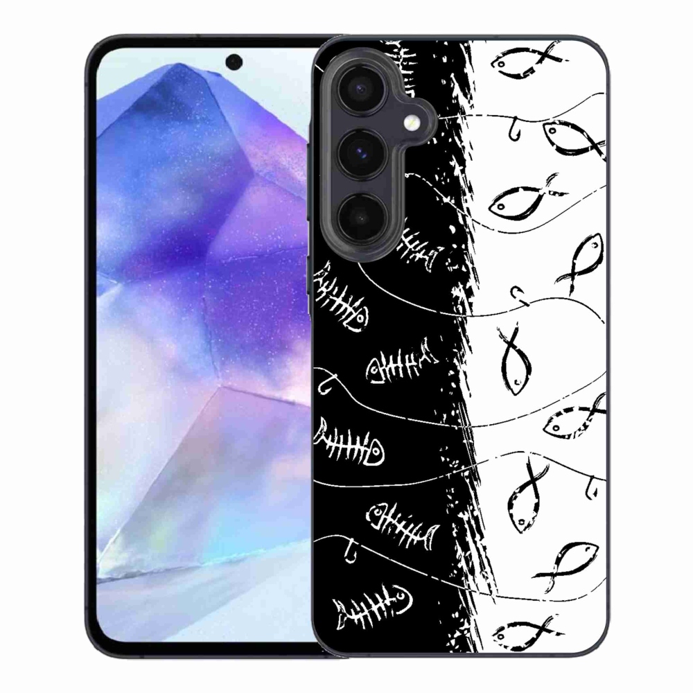 Zselés borító mmCase Samsung Galaxy A55 5G - csontvázak és halak számára