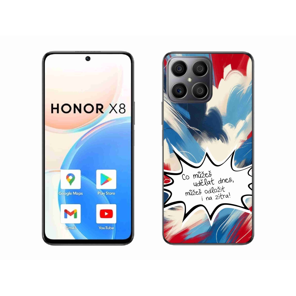 Gél borító mmCase a Honor X8 4G készülékhez - vicces szöveg 9 fehér háttér