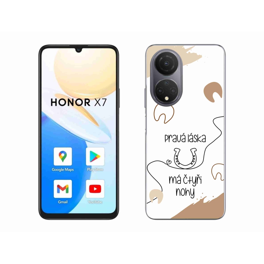Gél borító mmCase a Honor X7 készülékhez - Ló motívum fehér háttér