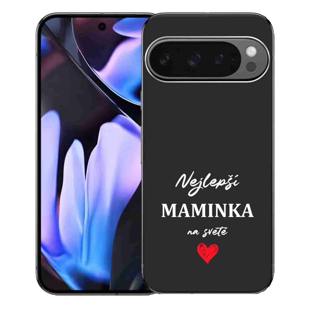 Gél borítás mmCase a Google Pixel 9 Pro XL-hez - Best Mom 1 fekete háttérrel