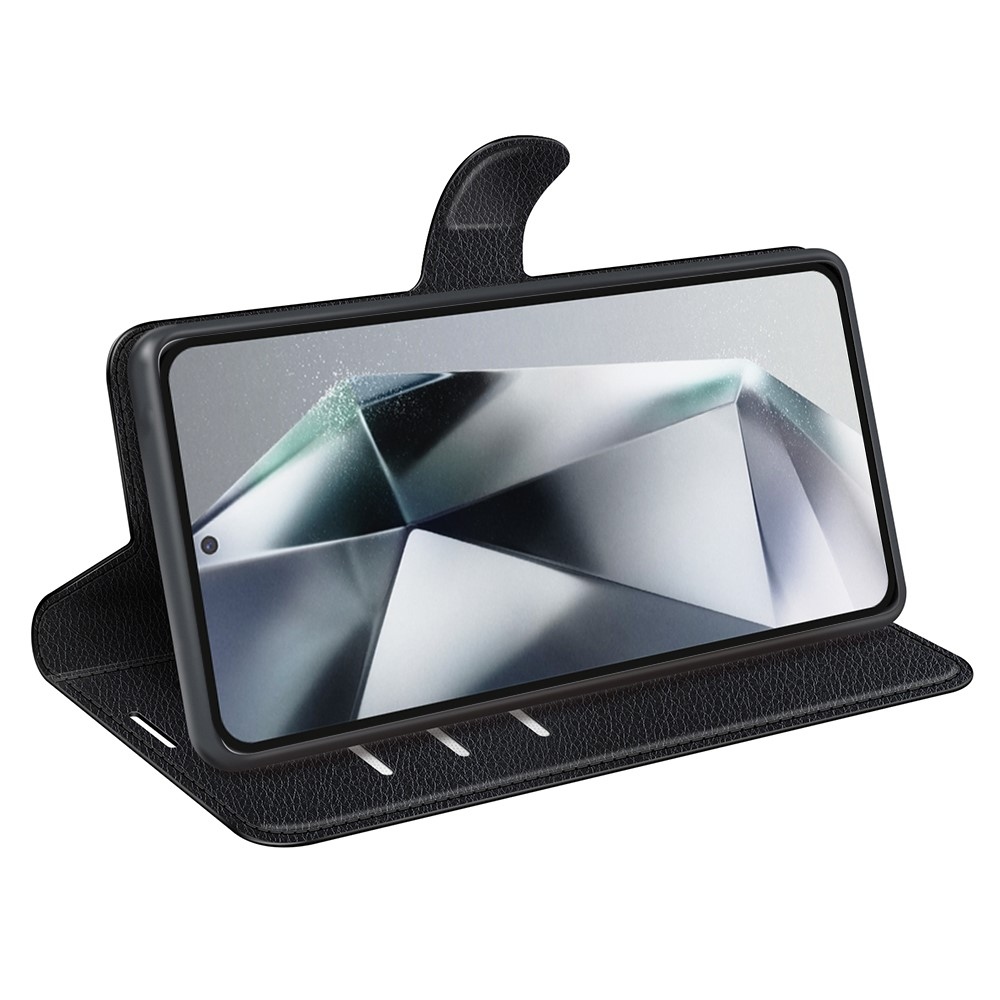 Litchi book tok Samsung Galaxy S25 Ultra készülékhez - fekete