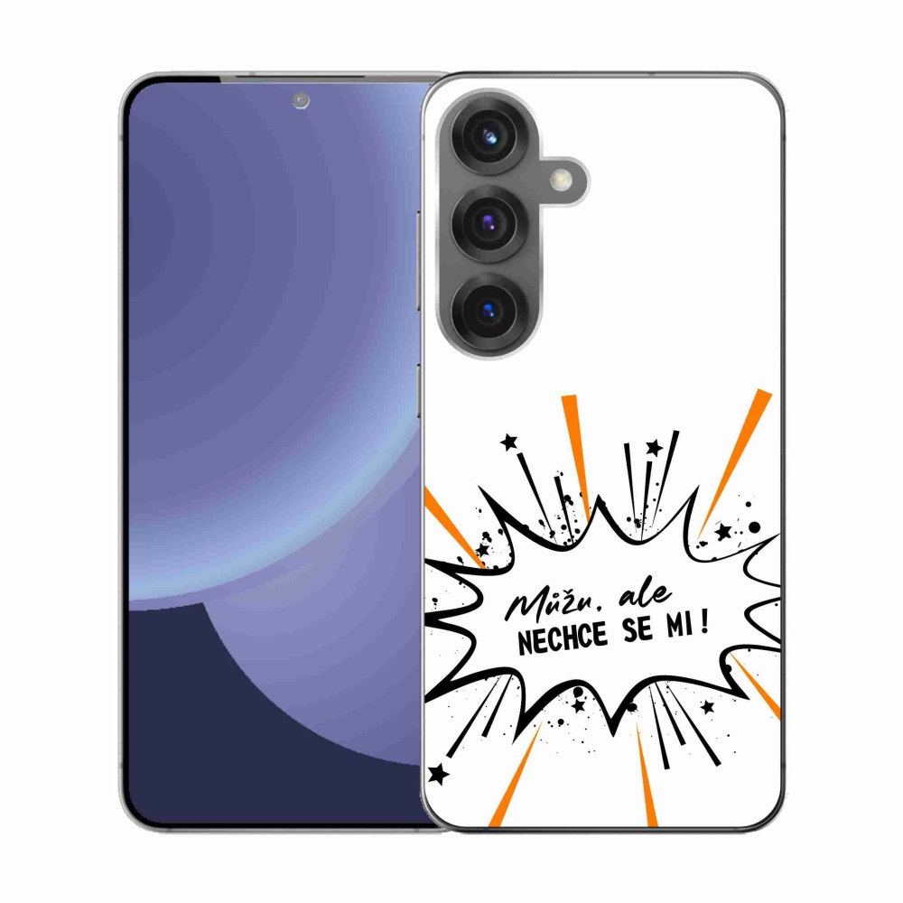 Gél borító mmCase Samsung Galaxy S25 készülékhez - vicces szöveg 11 fehér háttér