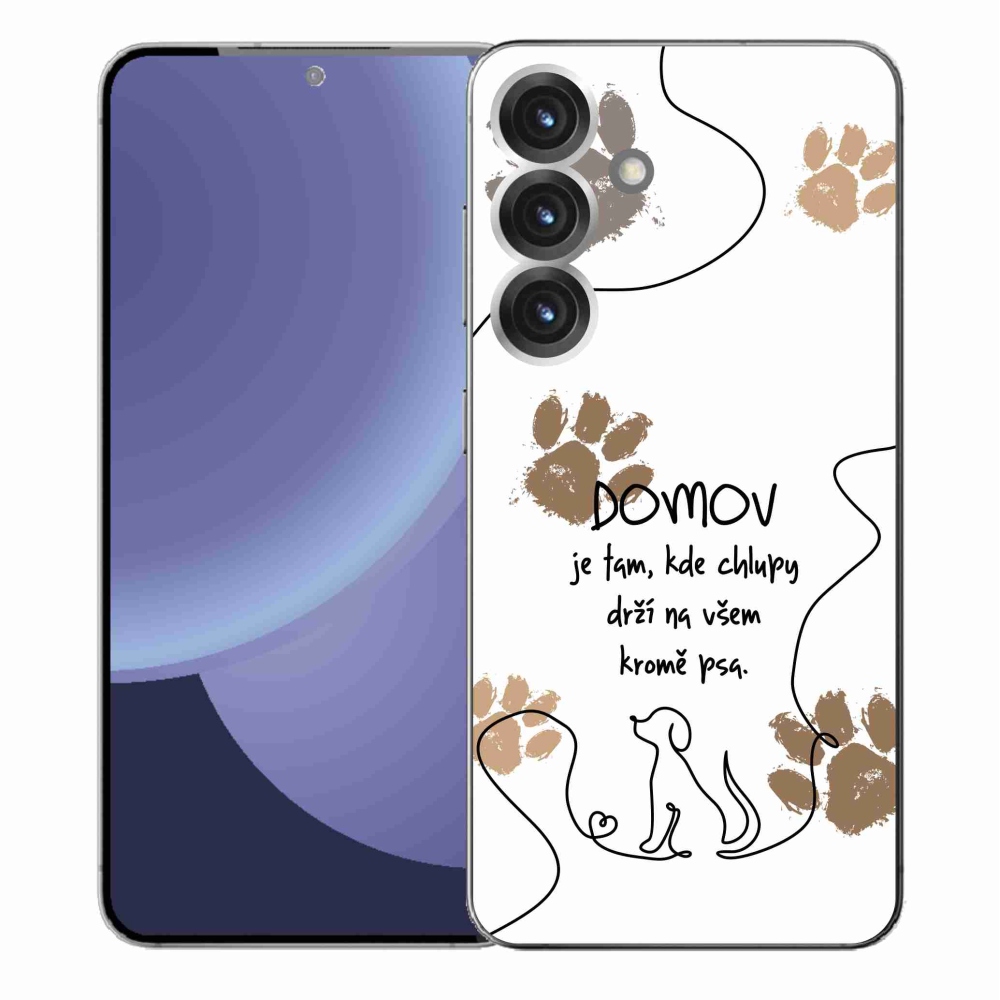 Gél borítás mmCase Samsung Galaxy S25+ készülékhez - kutya motívum fehér háttérrel