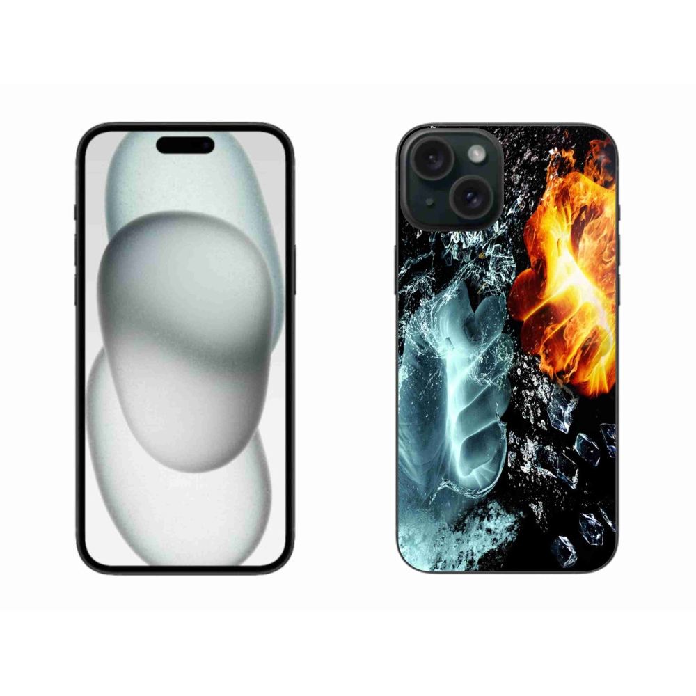 Zselés borítás mmCase iPhone 15 Plus készülékhez - víz és tűz