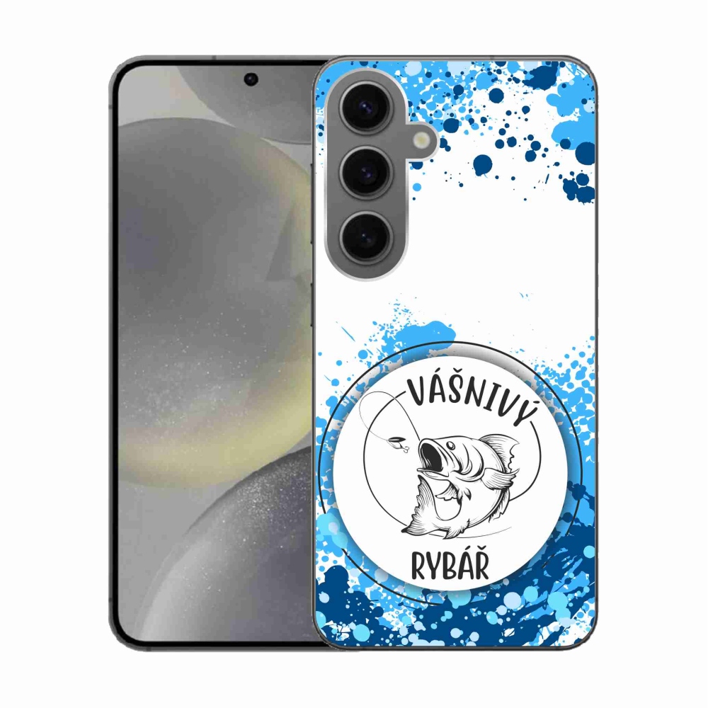 Gél borító mmCase Samsung Galaxy S24 készülékhez - szenvedélyes halász fehér háttérrel