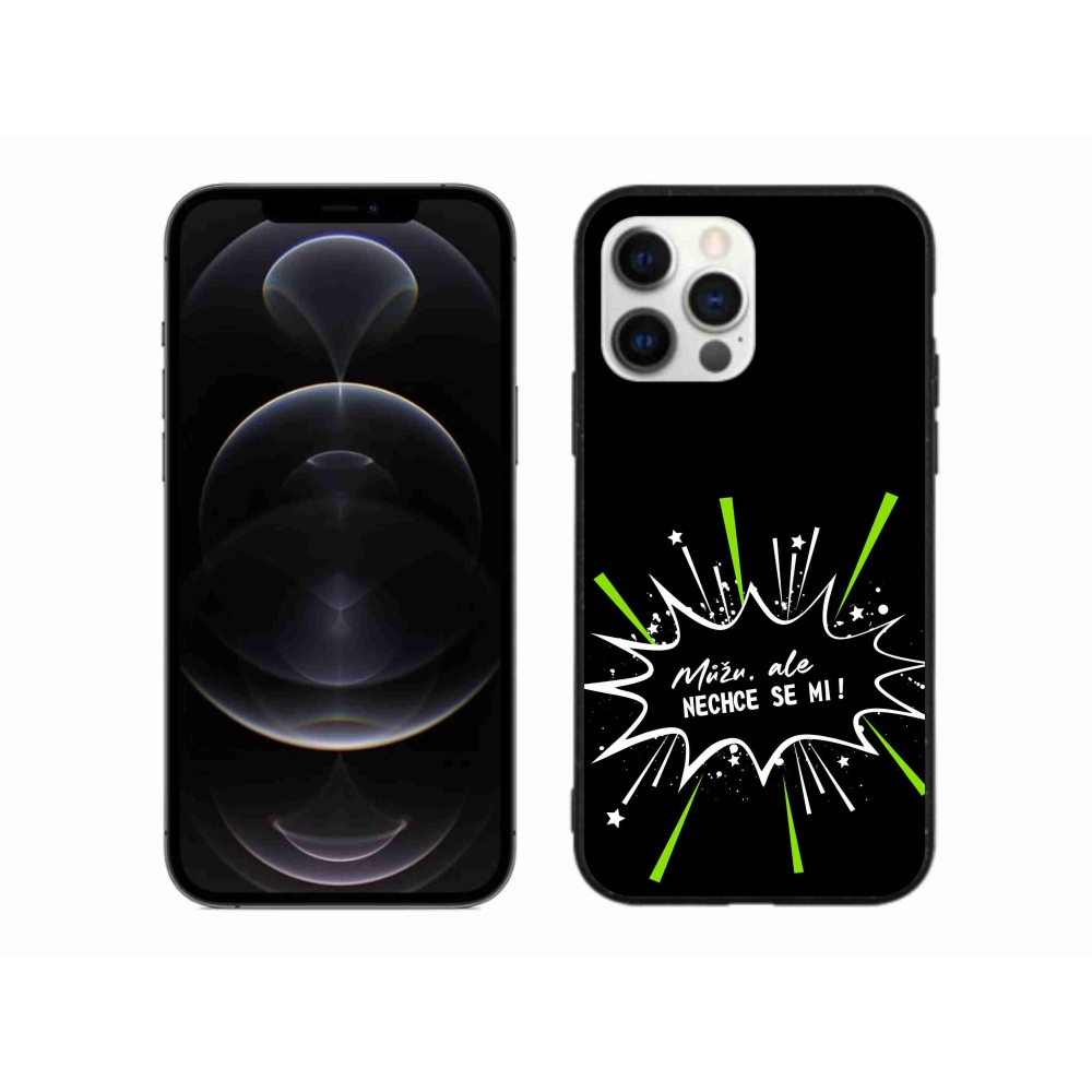 Gél borító mmCase iPhone 12 Pro Max készülékhez - vicces szöveg 11 fekete háttér