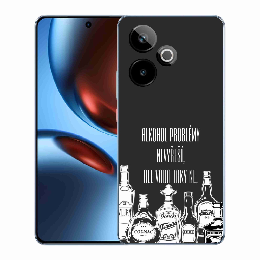 Rugalmas gél tok mmCase képzeletbeli Realme GT 7 5G/GT 7T 5G - vicces szöveg fekete háttérrel