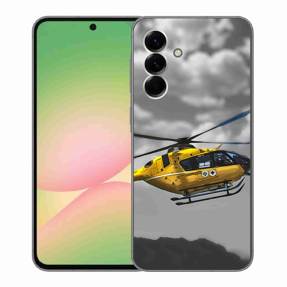 Gél védőhuzat mmCase Samsung Galaxy A56 5G - sárga helikopterhez