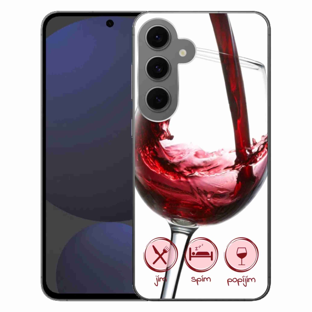 Gél tok mmCase Samsung Galaxy S24 FE készülékhez - borospohár piros