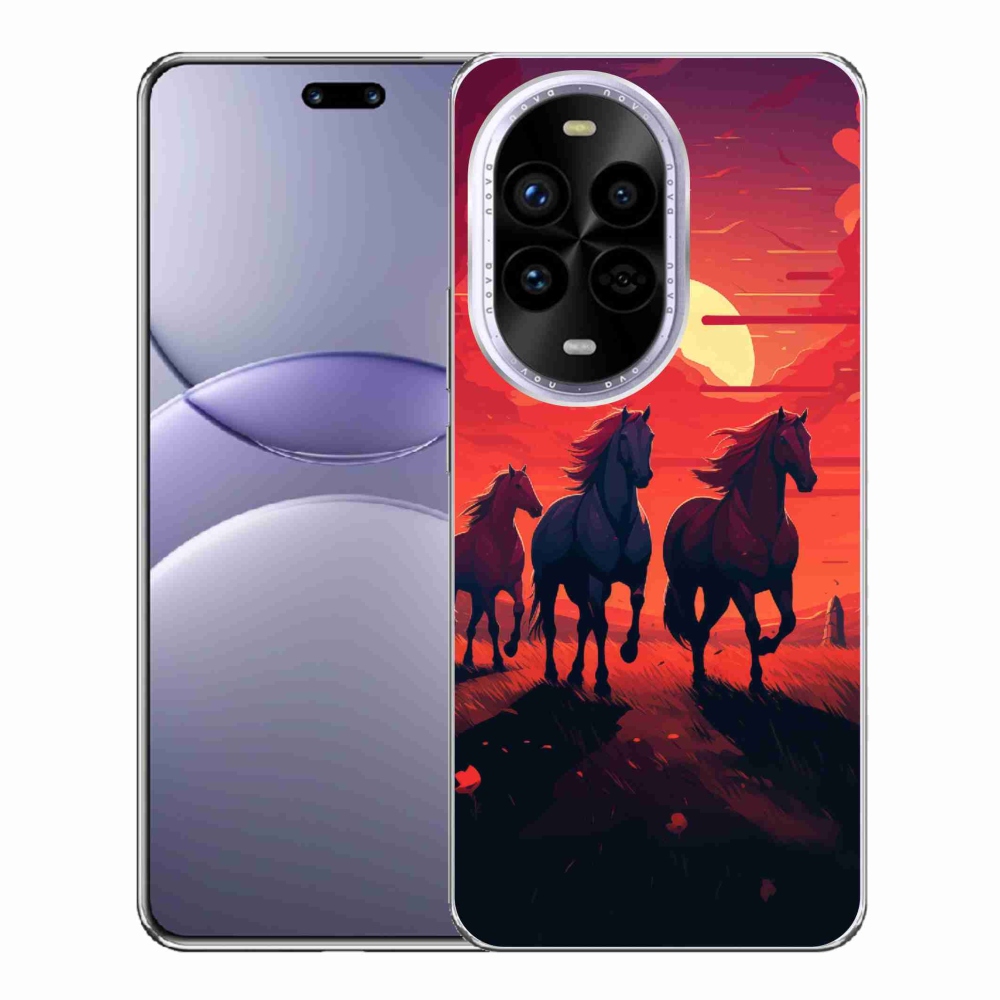Gél borítás mmCase a Huawei Nova 13 Pro 5G-n - lovak és naplemente