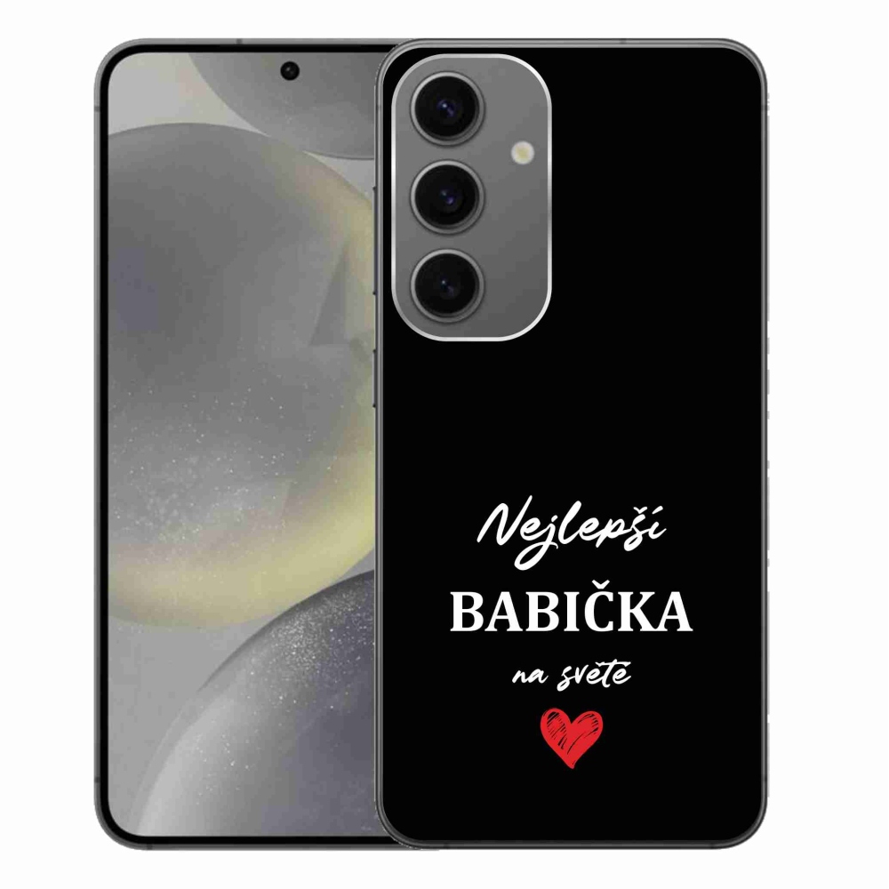 Gél borító mmCase Samsung Galaxy S24+ - a legjobb nagymama 1 fekete háttérrel