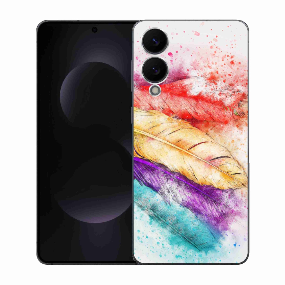 Zselés borítás mmCase Samsung Galaxy S25 Edge készülékhez - színes tollakkal