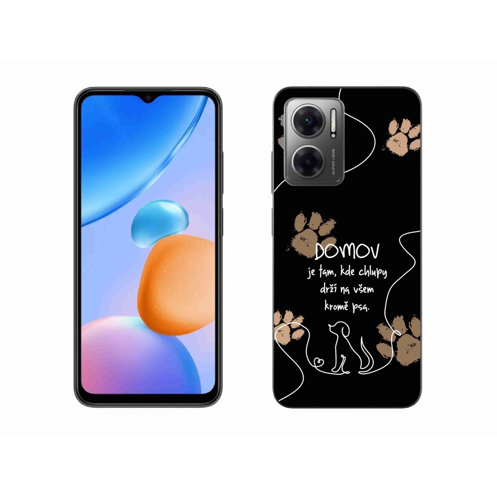 Gél borító mmCase a Xiaomi Redmi 10 5G készülékhez - kutya motívum fekete háttérrel