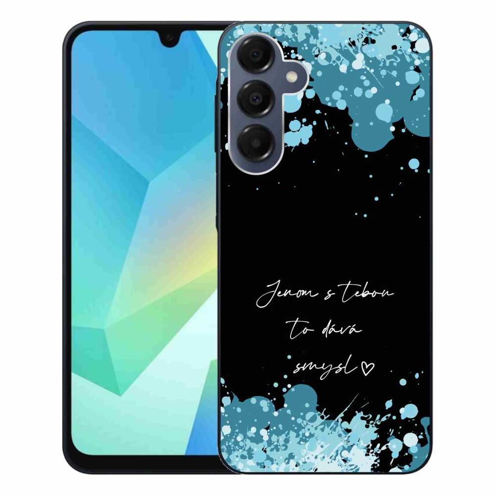 Gél borító mmCase Samsung Galaxy A16 4G/5G - szerelmes szöveg fekete háttérrel