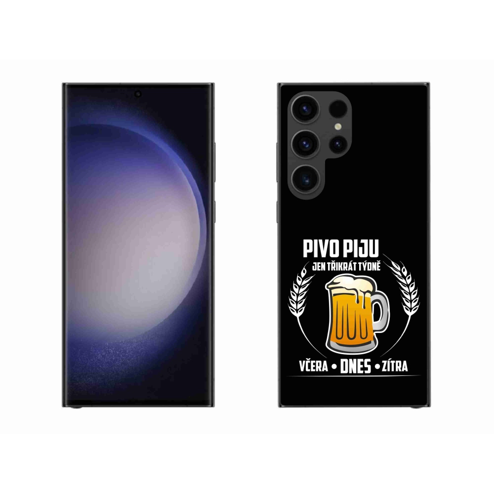 Gél borítás mmCase Samsung Galaxy S23 Ultra 5G - sör motívum fekete háttérrel