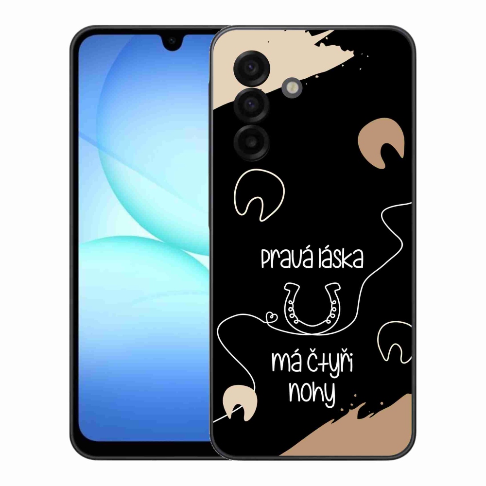 Gél borítás mmCase Samsung Galaxy A17 4G/5G - ló motívum fekete háttérrel