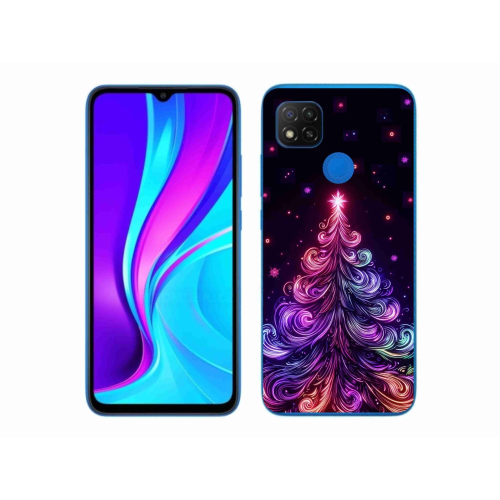 Gél borítás mmCase a Xiaomi Redmi 9C-hez - neon karácsonyfa 1