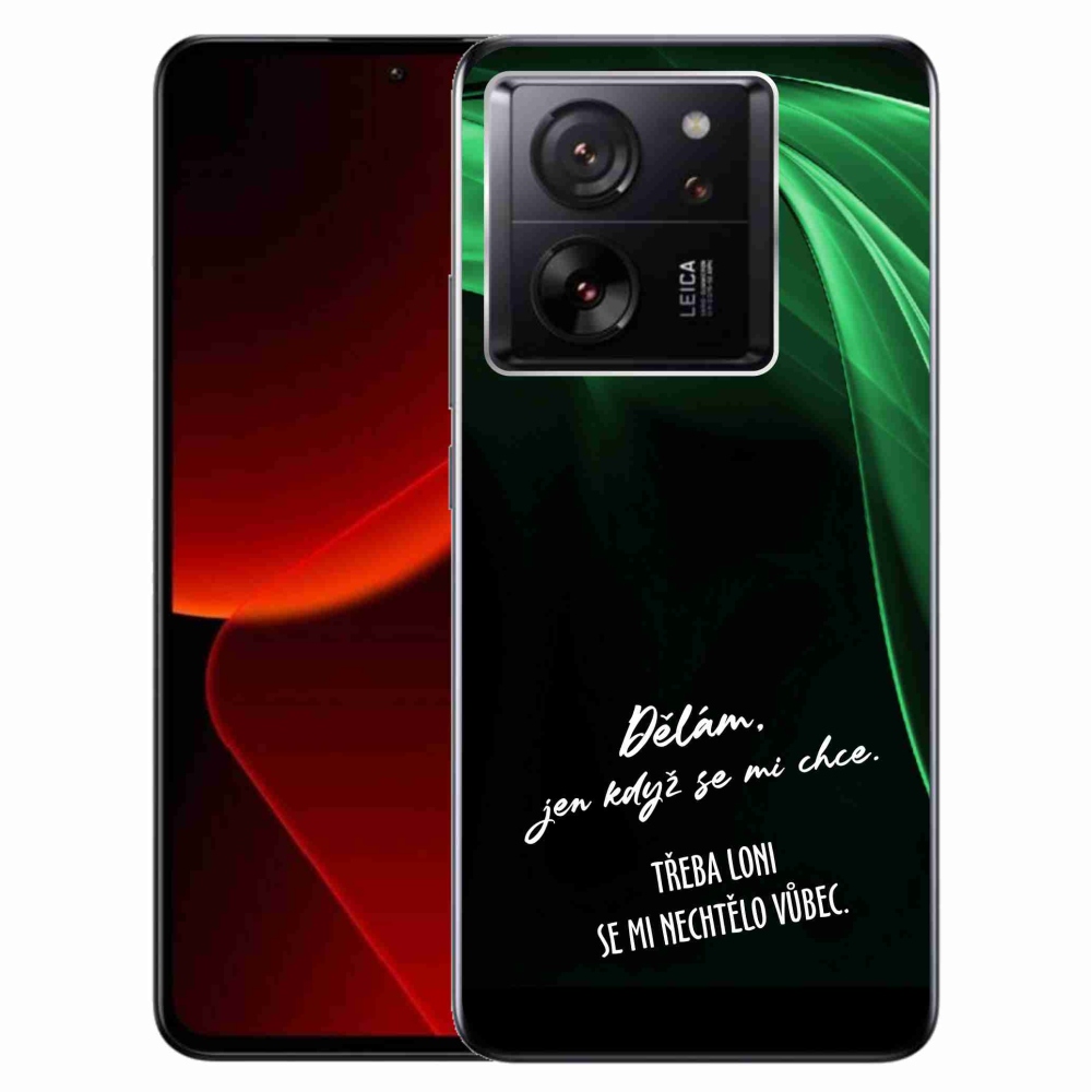 Gél borító mmCase a Xiaomi 13T/13T Pro készülékhez - vicces szöveg 12 fekete háttérrel