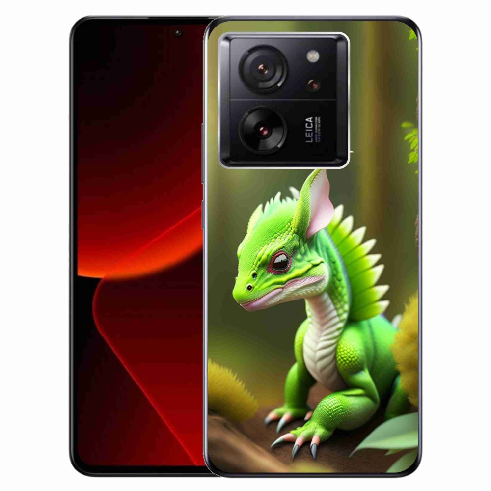 Gél borítás mmCase a Xiaomi 13T/13T Pro számára - zöld sárkány