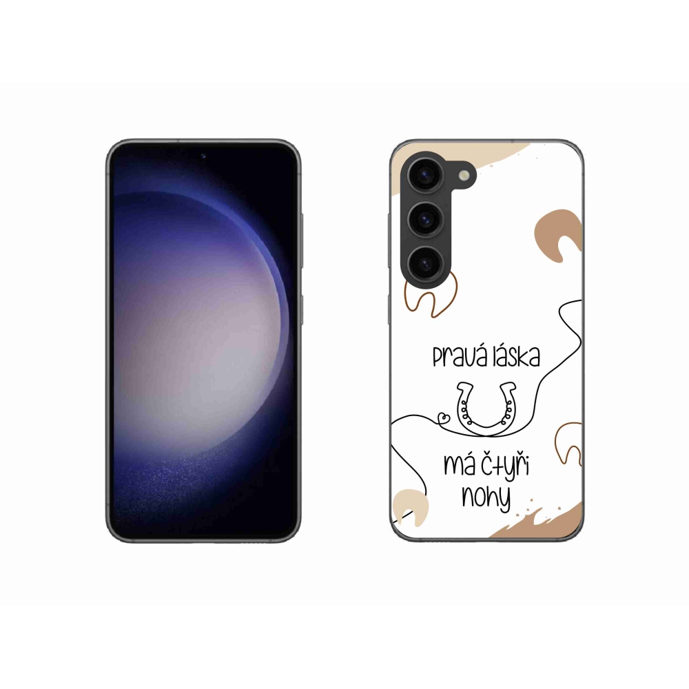 Gél borítás mmCase Samsung Galaxy S23 5G - ló motívum fehér háttérrel