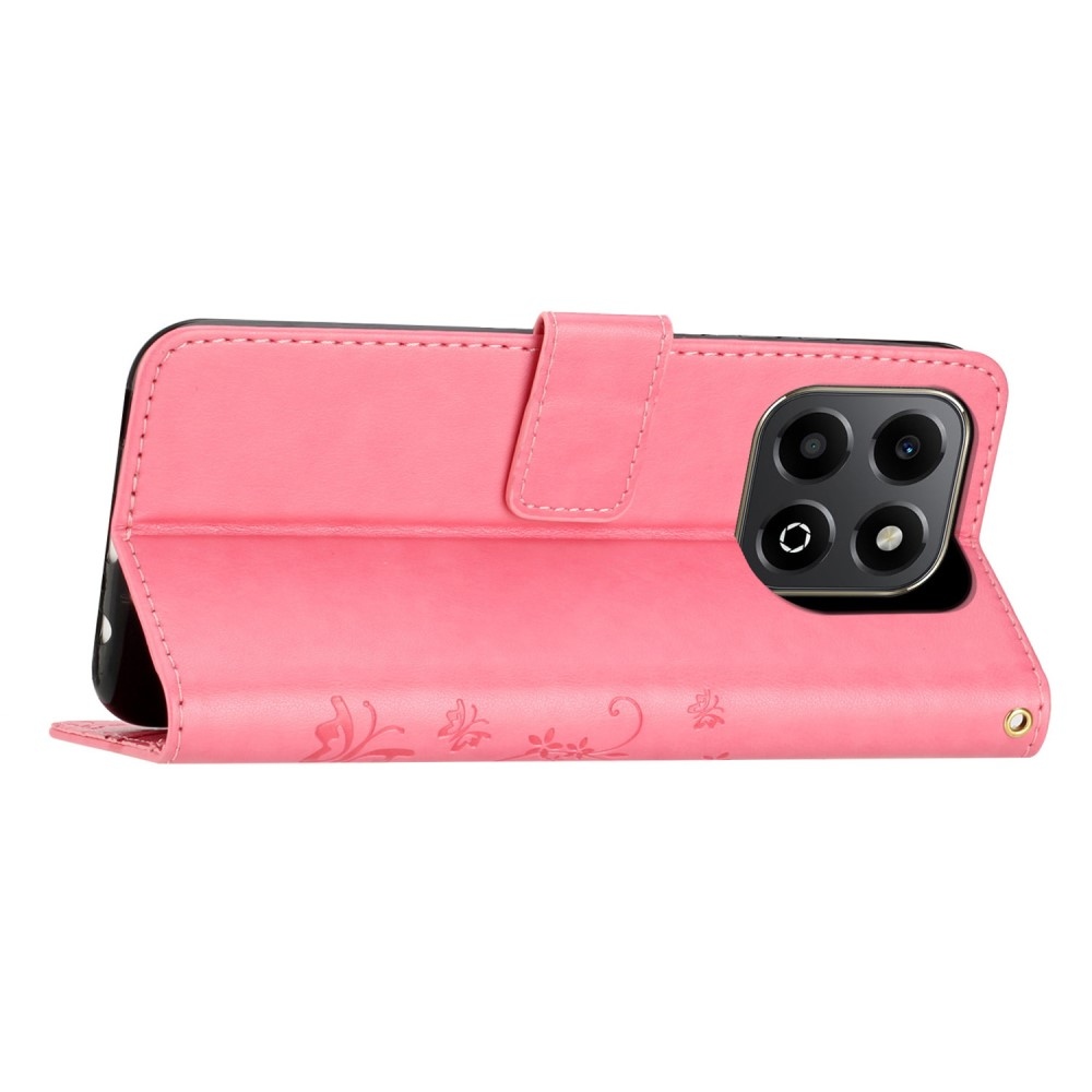 Virágok könyvtáska Honor X6b - rózsaszín