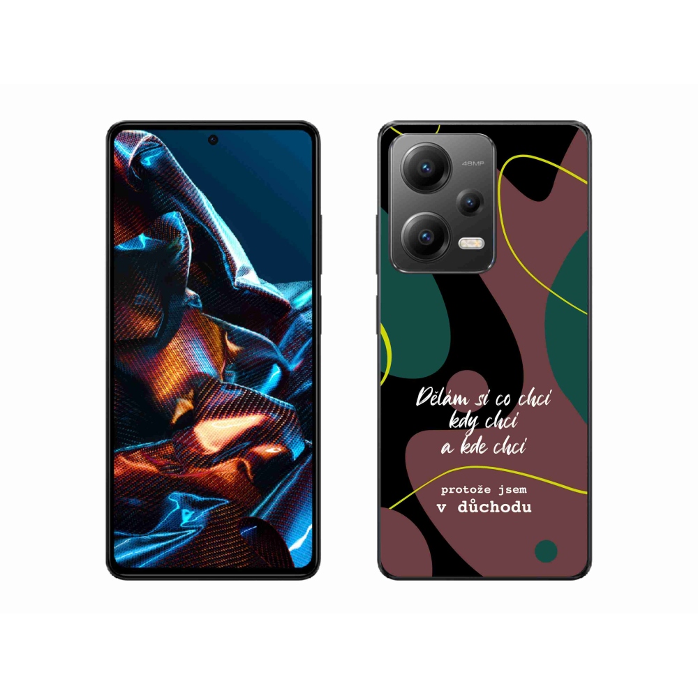 Gél borító mmCase a Xiaomi Redmi Note 12 Pro 5G-hez - vicces szöveg 10 fekete háttérrel