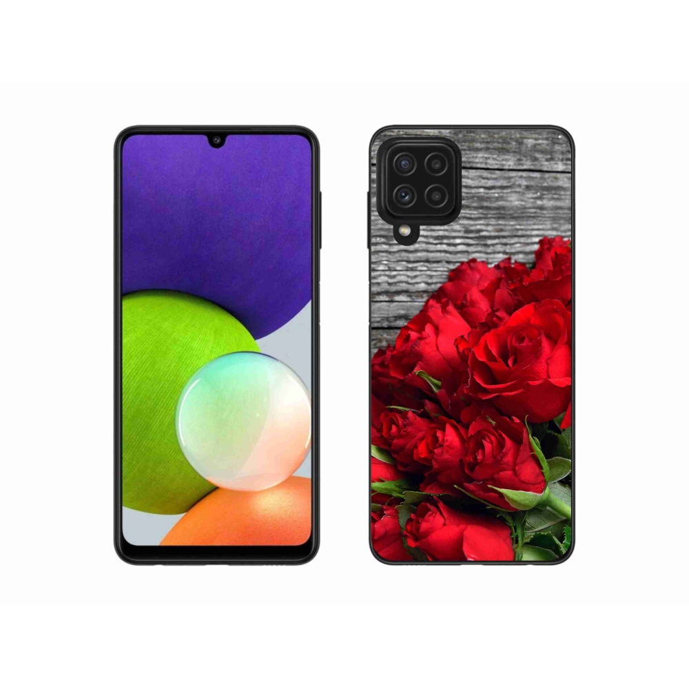 Gél borítás mmCase Samsung Galaxy A22 4G - piros rózsa