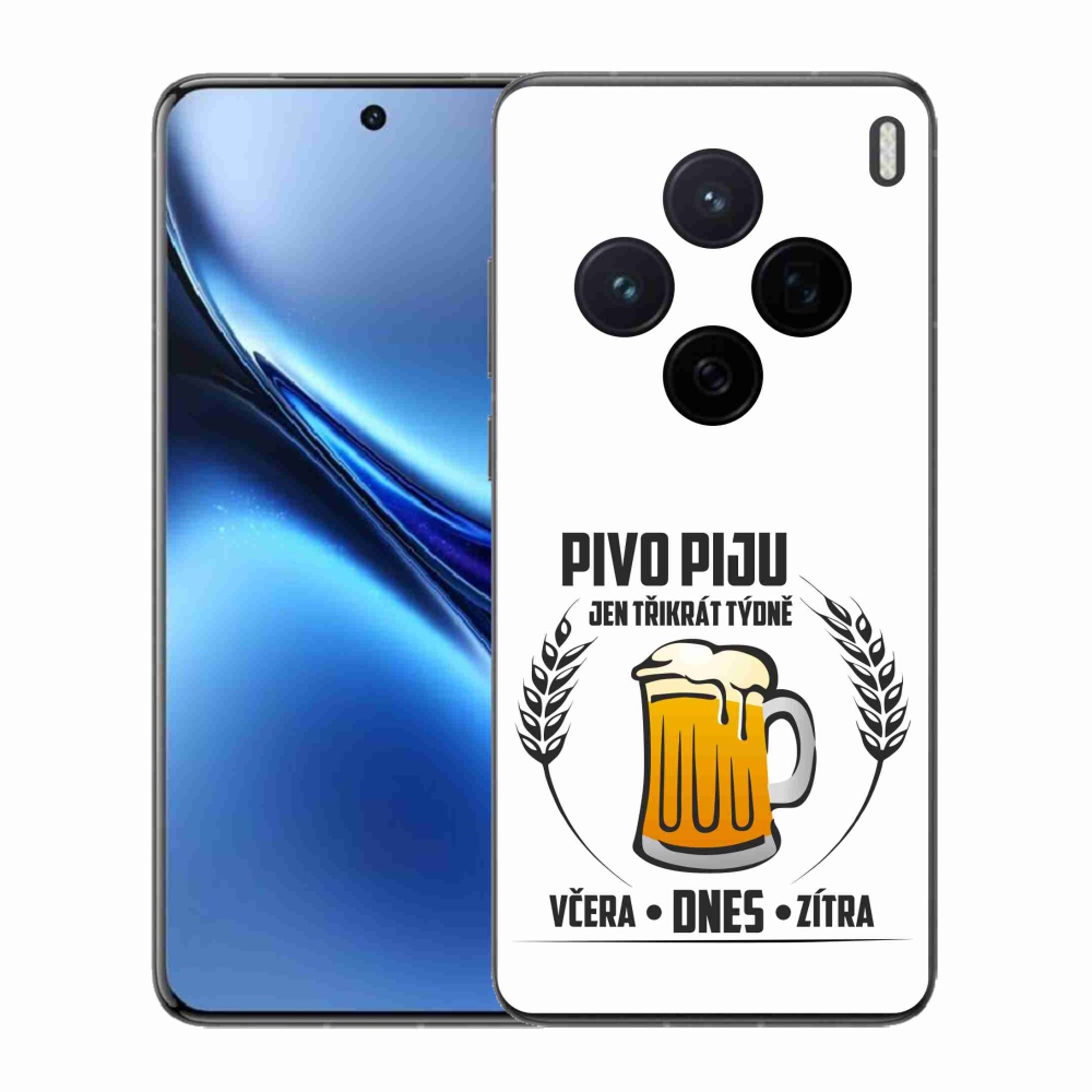 Zselés borító mmCase a Vivo X200 5G készülékhez - sör motívum fehér háttérrel